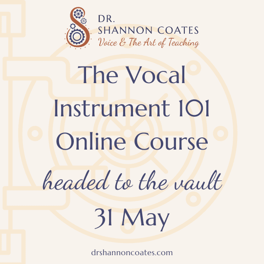 The Vocal Instrument 101 headed to the vault 31 May.